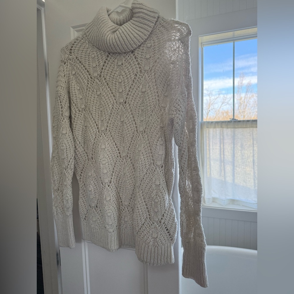 a new day Cable Knit Turtleneck Sweater - Cream